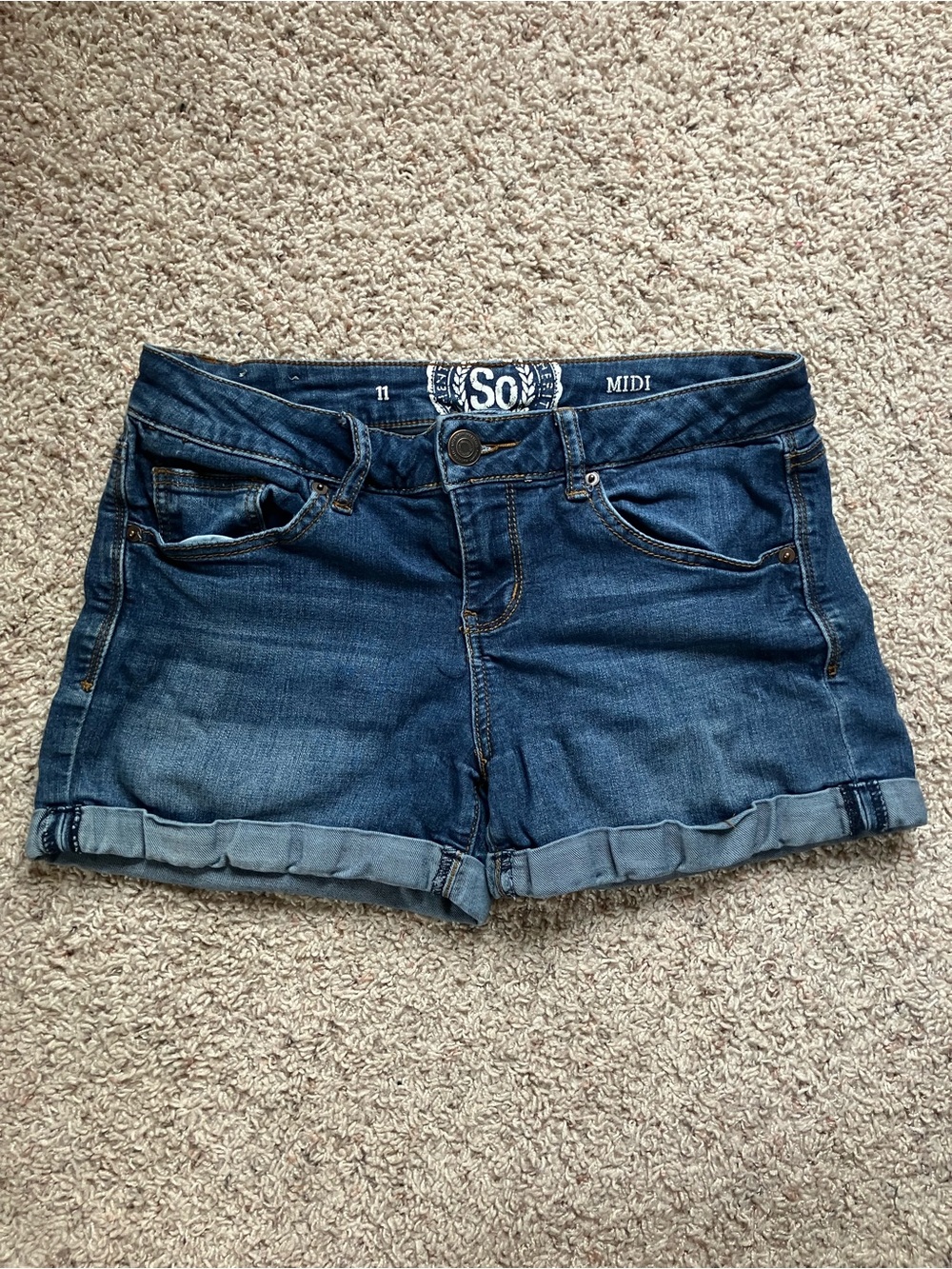 Rolled Hem Denim Shorts